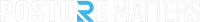 Posture Matters Logo – white horizontal Posture Matters logo