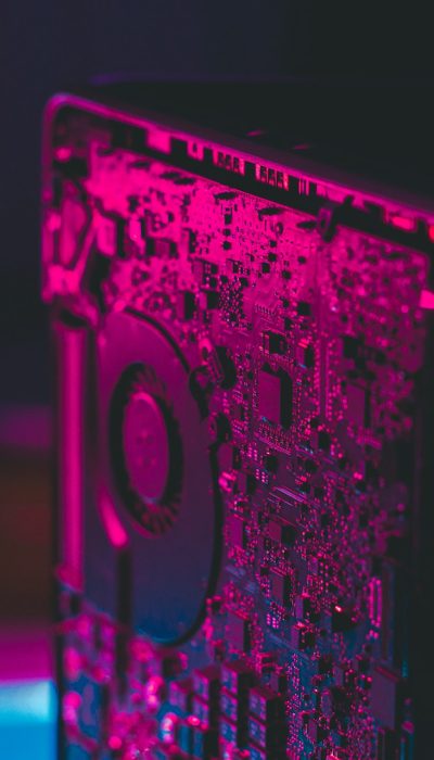 "Security validation platform showing attack simulation interface with hot pink and blue gradient cybersecurity monitoring visualization